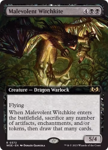 Malevolent Witchkite (Extended Art) (372), Wilds of Eldraine — Magic card price