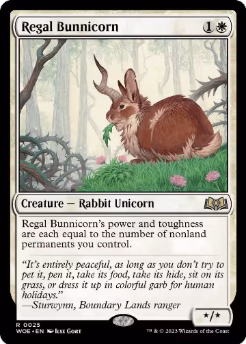 Regal Bunnicorn (25), Wilds of Eldraine — Magic card price