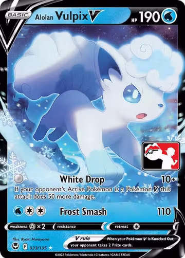 Alolan Vulpix V - 033/195 (033/195), Prize Pack Series Cards — Pokémon card price