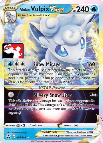 Alolan Vulpix VSTAR - 034/195 (034/195), Prize Pack Series Cards — Pokémon card price