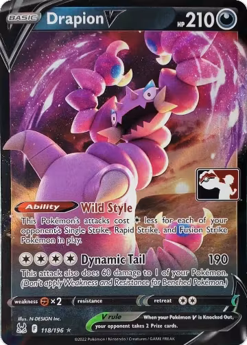 Drapion V - 118/196 (118/196), Prize Pack Series Cards — Pokémon card price