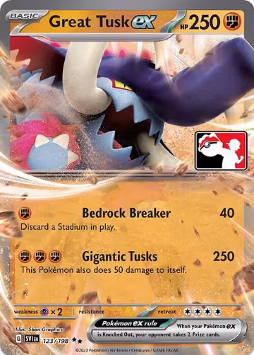 Great Tusk ex - 123/198 (123/198), Prize Pack Series Cards — Pokémon card price