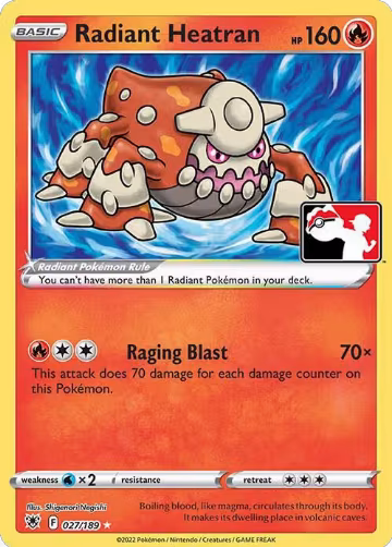 Radiant Heatran - 027/189 (027/189), Prize Pack Series Cards — Pokémon card price