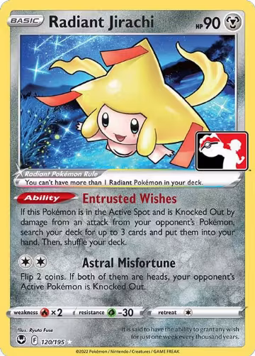 Radiant Jirachi - 120/195 (120/195), Prize Pack Series Cards — Pokémon card price
