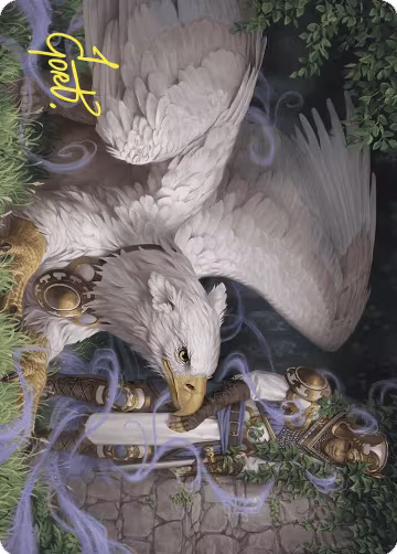 Dutiful Griffin Art Card (Gold-Stamped Signature) (3), Art Series: Wilds of Eldraine — Magic card price