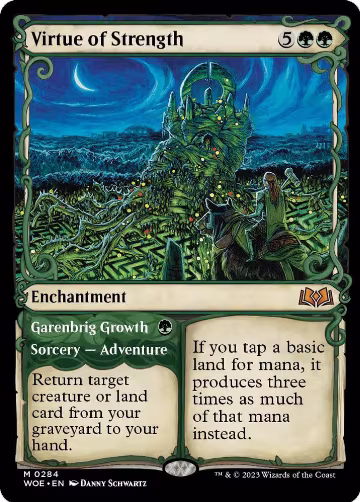 Virtue of Strength (Showcase) (284), Wilds of Eldraine — Magic card price
