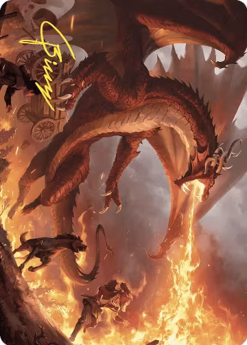 Realm-Scorcher Hellkite Art Card (Gold-Stamped Signature) (19), Art Series: Wilds of Eldraine — Magic card price