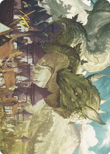 Beanstalk Wurm Art Card (Gold-Stamped Signature) (23), Art Series: Wilds of Eldraine — Magic card price