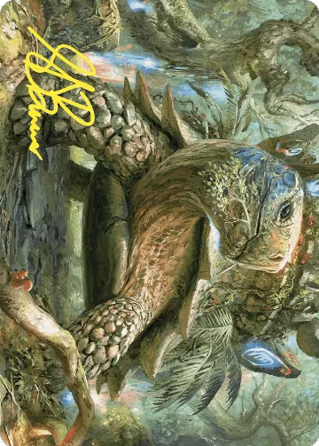 Blossoming Tortoise Art Card (Gold-Stamped Signature) (24), Art Series: Wilds of Eldraine — Magic card price