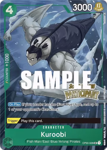 Kuroobi (Online Regional 2023) [Participant] (OP03-026), One Piece Promotion Cards — One Piece card price