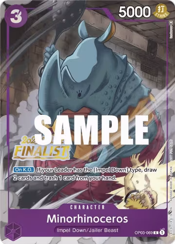 Minorhinoceros (Online Regional 2023) [Finalist] (OP03-069), One Piece Promotion Cards — One Piece card price