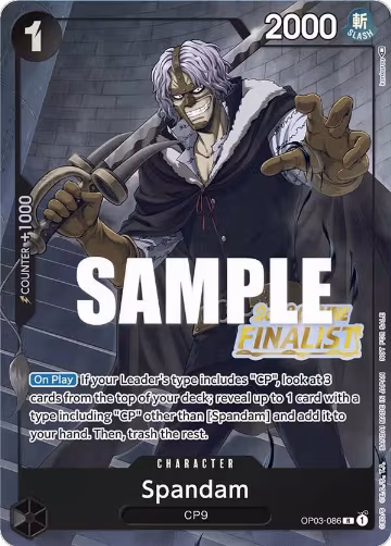 Spandam (Online Regional 2023) [Finalist] (OP03-086), One Piece Promotion Cards — One Piece card price