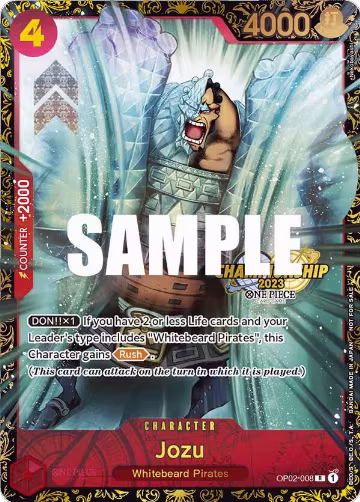 Jozu (Championship 2023) (OP02-008), One Piece Promotion Cards — One Piece card price