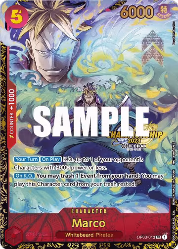 Marco (Championship 2023) (OP03-013), One Piece Promotion Cards — One Piece card price