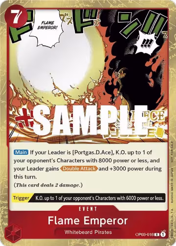 Flame Emperor (Judge Pack Vol. 2) (OP03-016), One Piece Promotion Cards — One Piece card price