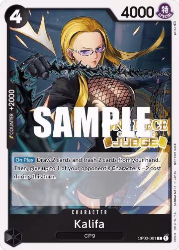 Kalifa (Judge Pack Vol. 2) (OP03-081), One Piece Promotion Cards — One Piece card price