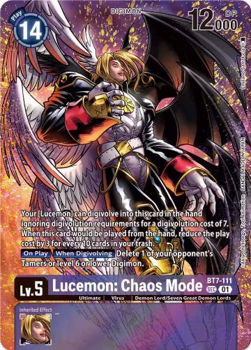 Lucemon: Chaos Mode (Premium Binder Set) (BT7-111 SEC), Next Adventure — Digimon card price