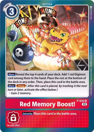 Red Memory Boost! (Resurgence Booster Reprint) (P-035 SR), Resurgence Booster — Digimon card price