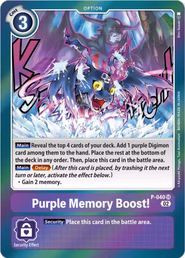 Purple Memory Boost! (Resurgence Booster Reprint) (P-040 SR), Resurgence Booster — Digimon card price
