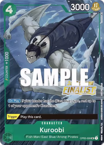 Kuroobi (Offline Regional 2023) [Finalist] (OP03-026), One Piece Promotion Cards — One Piece card price