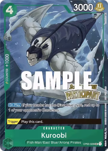 Kuroobi (Offline Regional 2023) [Participant] (OP03-026), One Piece Promotion Cards — One Piece card price