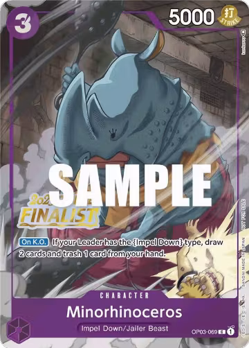 Minorhinoceros (Offline Regional 2023) [Finalist] (OP03-069), One Piece Promotion Cards — One Piece card price