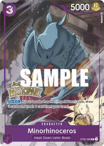 Minorhinoceros (Offline Regional 2023) [Participant] (OP03-069), One Piece Promotion Cards — One Piece card price