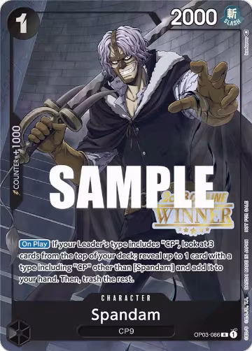 Spandam (Offline Regional 2023) [Winner] (OP03-086), One Piece Promotion Cards — One Piece card price