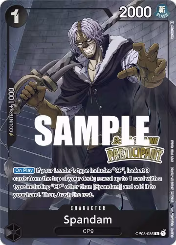 Spandam (Offline Regional 2023) [Participant] (OP03-086), One Piece Promotion Cards — One Piece card price