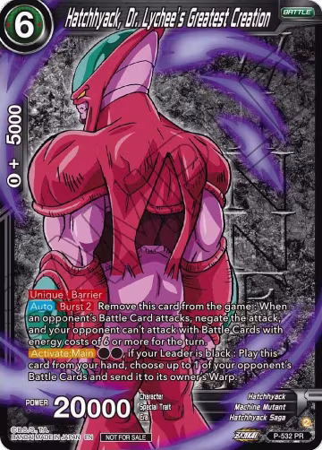 Hatchhyack, Dr. Lychee's Greatest Creation (Winner-Stamped) (Zenkai Series Tournament Pack Vol.5) (P-532), Tournament Promotion Cards — DB Super card price
