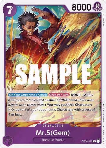 Mr.5 (Gem) (OP04-072), Kingdoms of Intrigue — One Piece card price