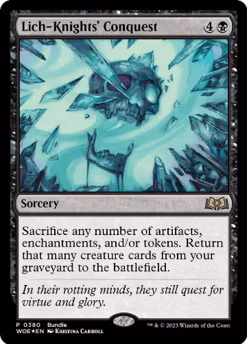 Lich-Knights' Conquest (WOE Bundle) (380), Unique and Miscellaneous Promos — Magic card price