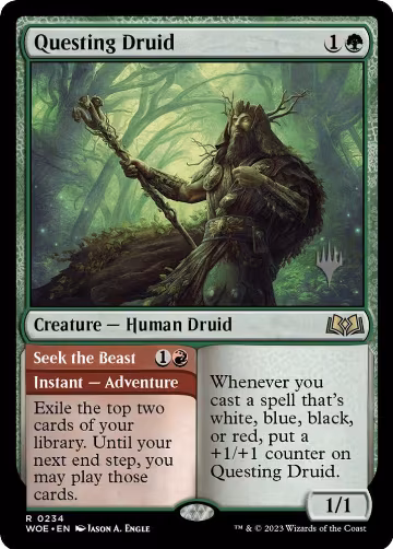 Questing Druid (234), Promo Pack: Wilds of Eldraine — Magic card price