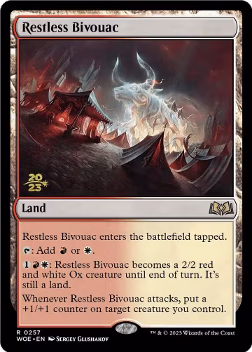 Restless Bivouac (257), Prerelease Cards — Magic card price