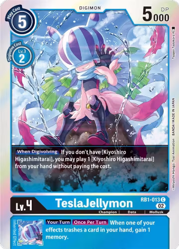 TeslaJellymon (RB1-013 C), Resurgence Booster — Digimon card price