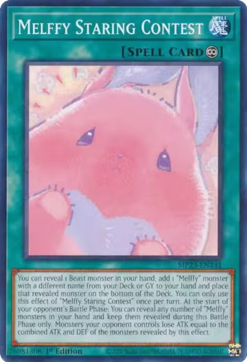 Melffy Staring Contest (MP23-EN141), 25th Anniversary Tin: Dueling Heroes Mega Pack — Yu-Gi-Oh! card price