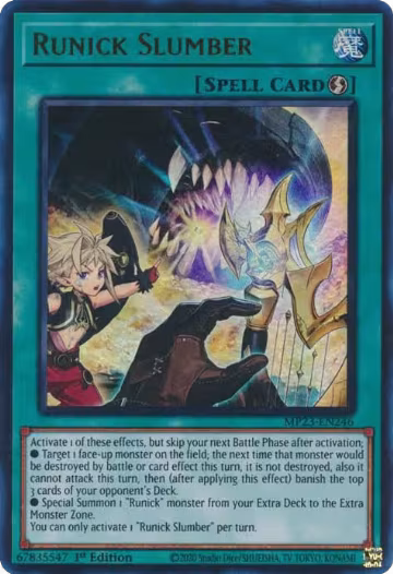 Runick Slumber (MP23-EN246), 25th Anniversary Tin: Dueling Heroes Mega Pack — Yu-Gi-Oh! card price
