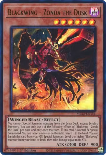 Blackwing - Zonda the Dusk (MP23-EN156), 25th Anniversary Tin: Dueling Heroes Mega Pack — Yu-Gi-Oh! card price