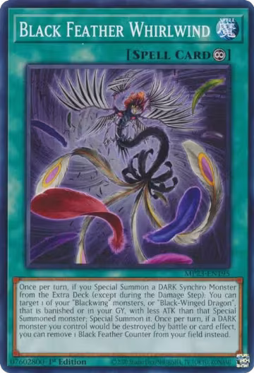 Black Feather Whirlwind (MP23-EN195), 25th Anniversary Tin: Dueling Heroes Mega Pack — Yu-Gi-Oh! card price