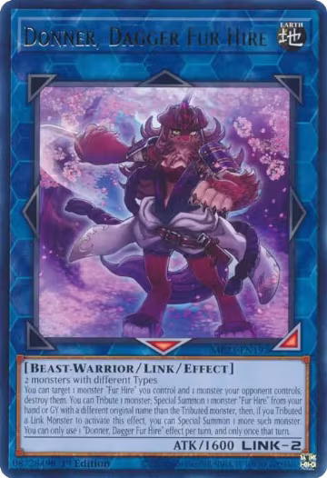 Donner, Dagger Fur Hire (MP23-EN192), 25th Anniversary Tin: Dueling Heroes Mega Pack — Yu-Gi-Oh! card price