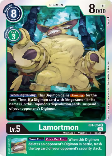 Lamortmon (RB1-024 U), Resurgence Booster — Digimon card price