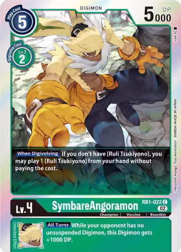 SymbareAngoramon (RB1-022 C), Resurgence Booster — Digimon card price
