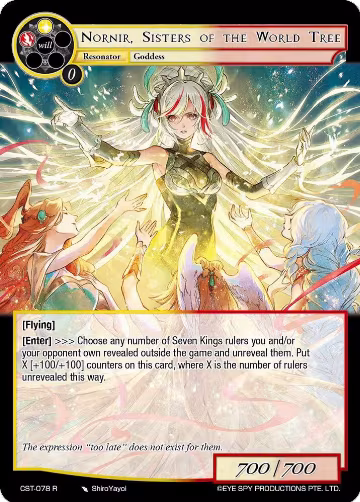 Nornir, Sisters of the World Tree (CST-078 R), Clash of the Star Trees — Force of Will card price