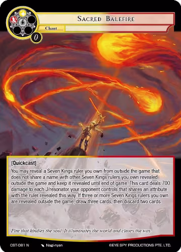 Sacred Balefire (CST-081 N), Clash of the Star Trees — Force of Will card price