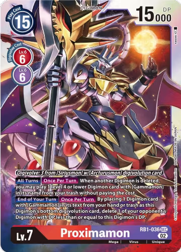 Proximamon (RB1-036 SEC), Resurgence Booster — Digimon card price