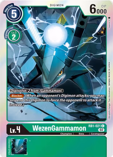 WezenGammamon (RB1-021 C), Resurgence Booster — Digimon card price