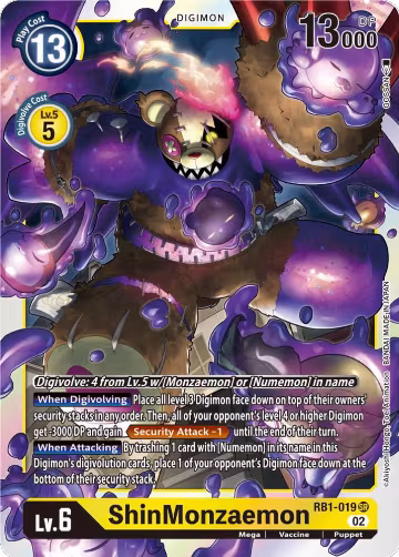 ShinMonzaemon (RB1-019 SR), Resurgence Booster — Digimon card price