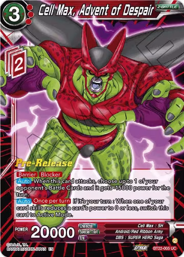 Cell Max, Advent of Despair (BT22-005), Critical Blow Pre-Release Cards — DB Super card price