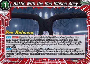 Battle With the Red Ribbon Army (BT22-006), Critical Blow Pre-Release Cards — DB Super card price