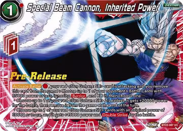 Special Beam Cannon, Inherited Power (BT22-007), Critical Blow Pre-Release Cards — DB Super card price